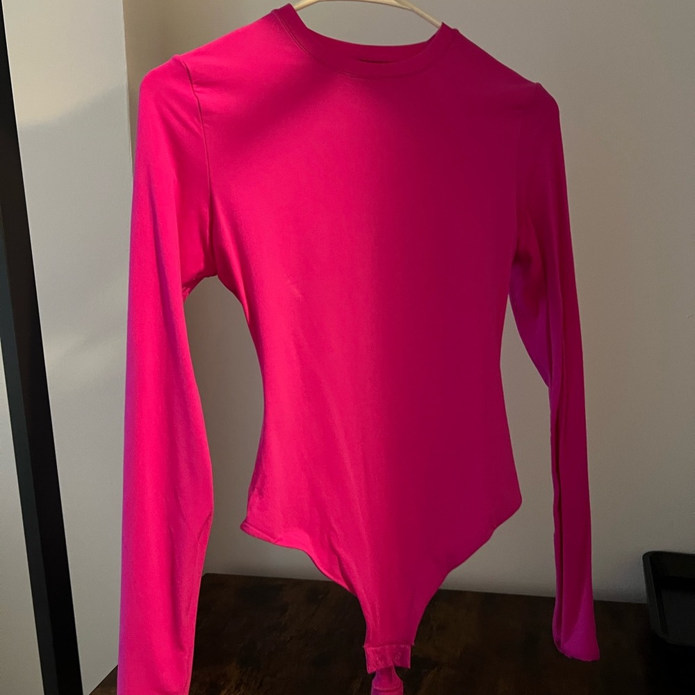 SKIMS Fuchsia Long Sleeve Bodysuit